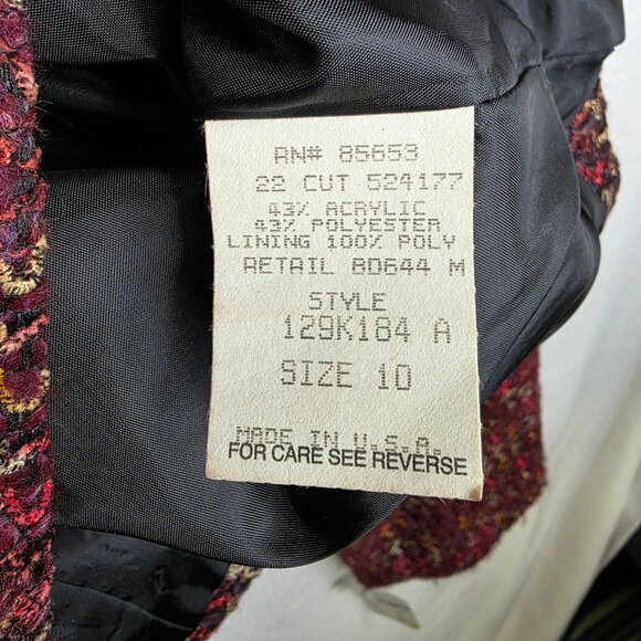 Koret Woven TwoButton Blazer Size 10 Upholestry Deadstock Union Made USA Holiday - Picture 4 of 8